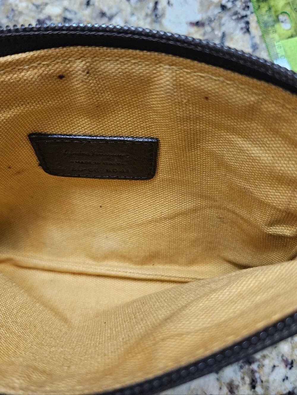 Authentic SALVATORE FERRAGAMO Croc Leather Clutch